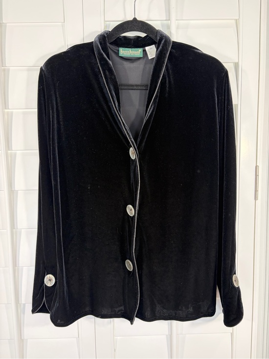 Harve Benard Jackets & Blazers - Harve Benard Black Velvet Button Blazer Jacket (XL)